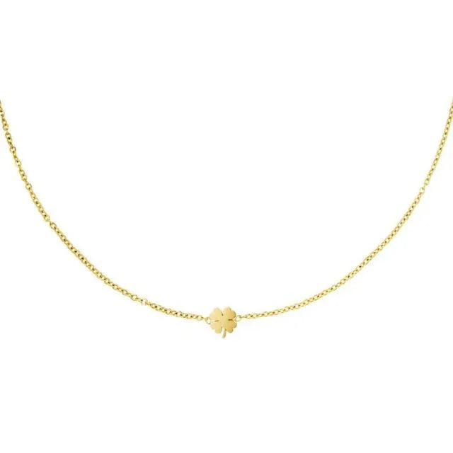 Goudkleurige ketting met klavertje vier - Bella Mar Jewellery