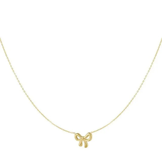 Goudkleurige ketting met strikje - Bella Mar Jewellery