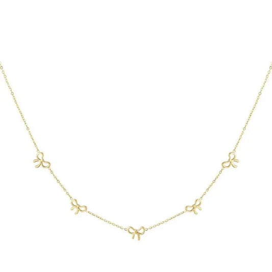 Goudkleurige ketting met kleine strikjes - Bella Mar Jewellery